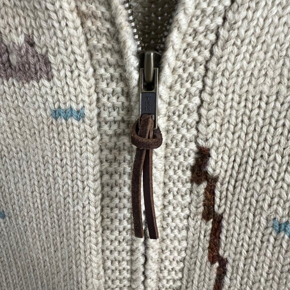 Hand Knit Lauren Ralph Lauren Landscape Novelty Wool Sweater Vintage Dog Small - Picture 8 of 8